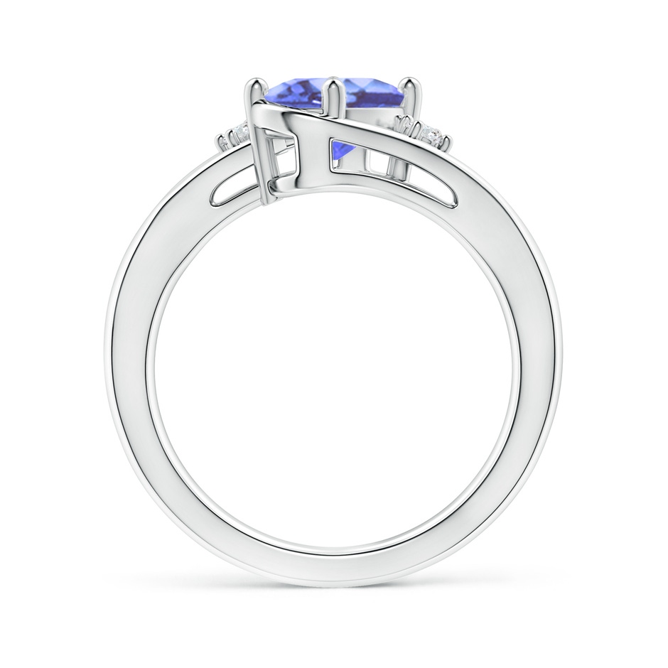 8x6mm A Tanzanite and Diamond Split Shank Ring in P950 Platinum side-1