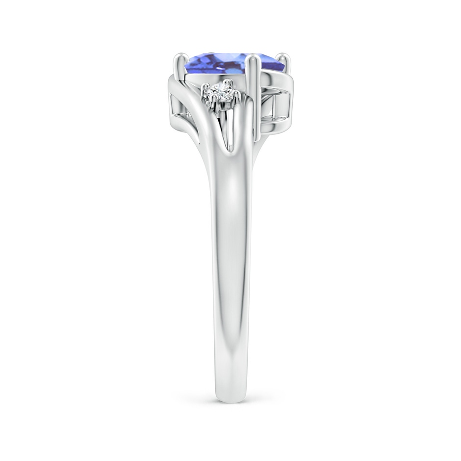 8x6mm A Tanzanite and Diamond Split Shank Ring in P950 Platinum side-2