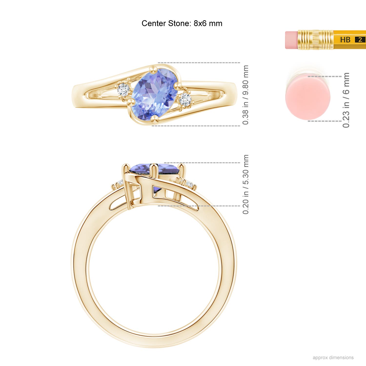 A - Tanzanite / 1.3 CT / 14 KT Yellow Gold