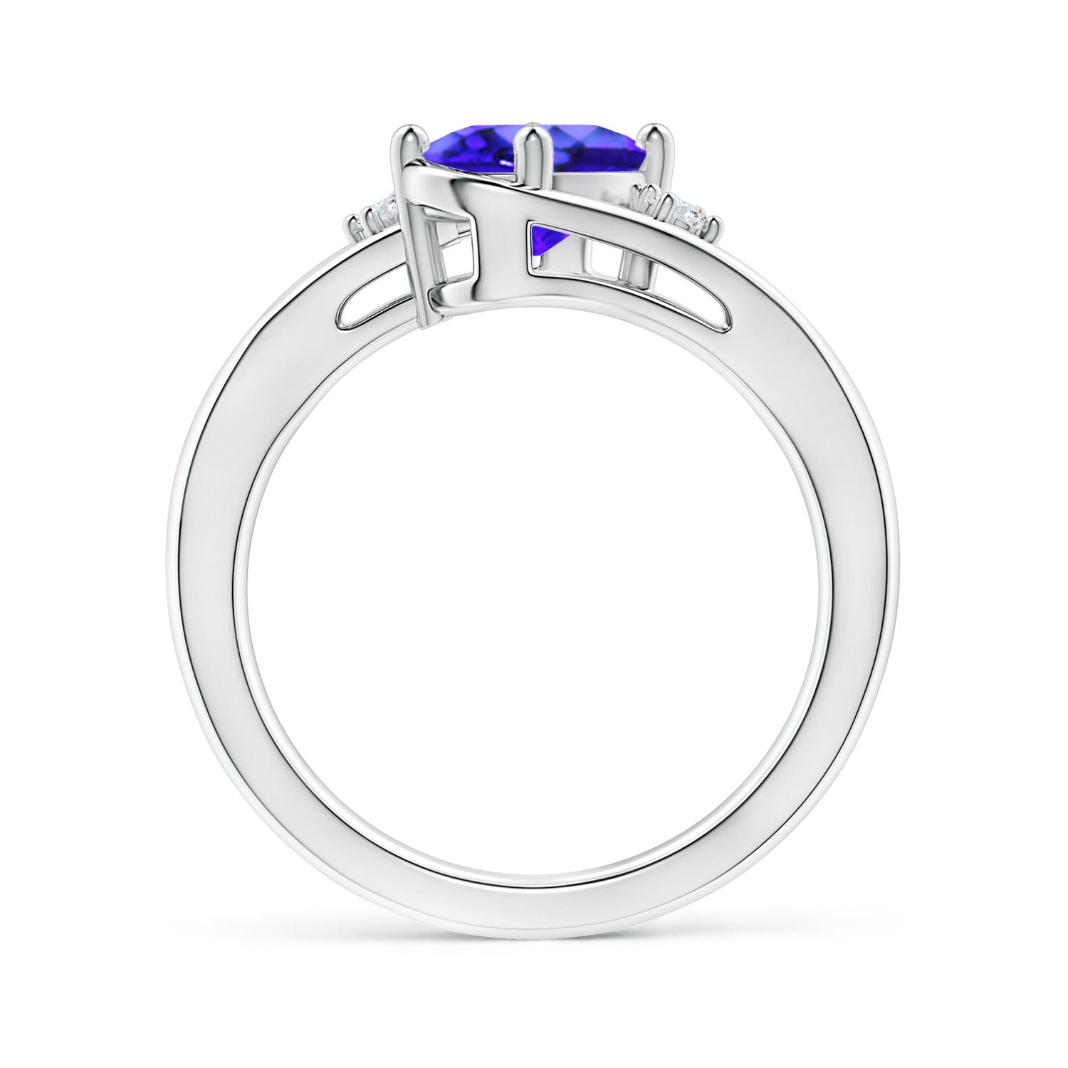 AAA - Tanzanite / 1.3 CT / 14 KT White Gold