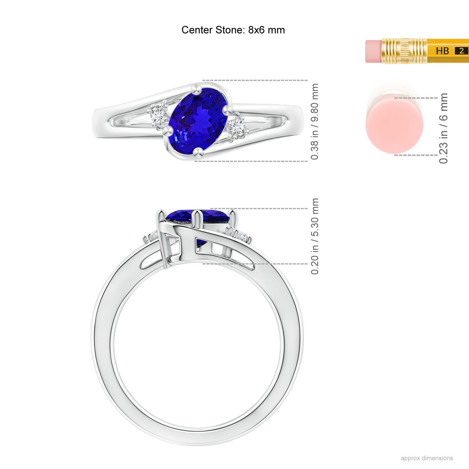 AAAA - Tanzanite / 1.3 CT / 14 KT White Gold