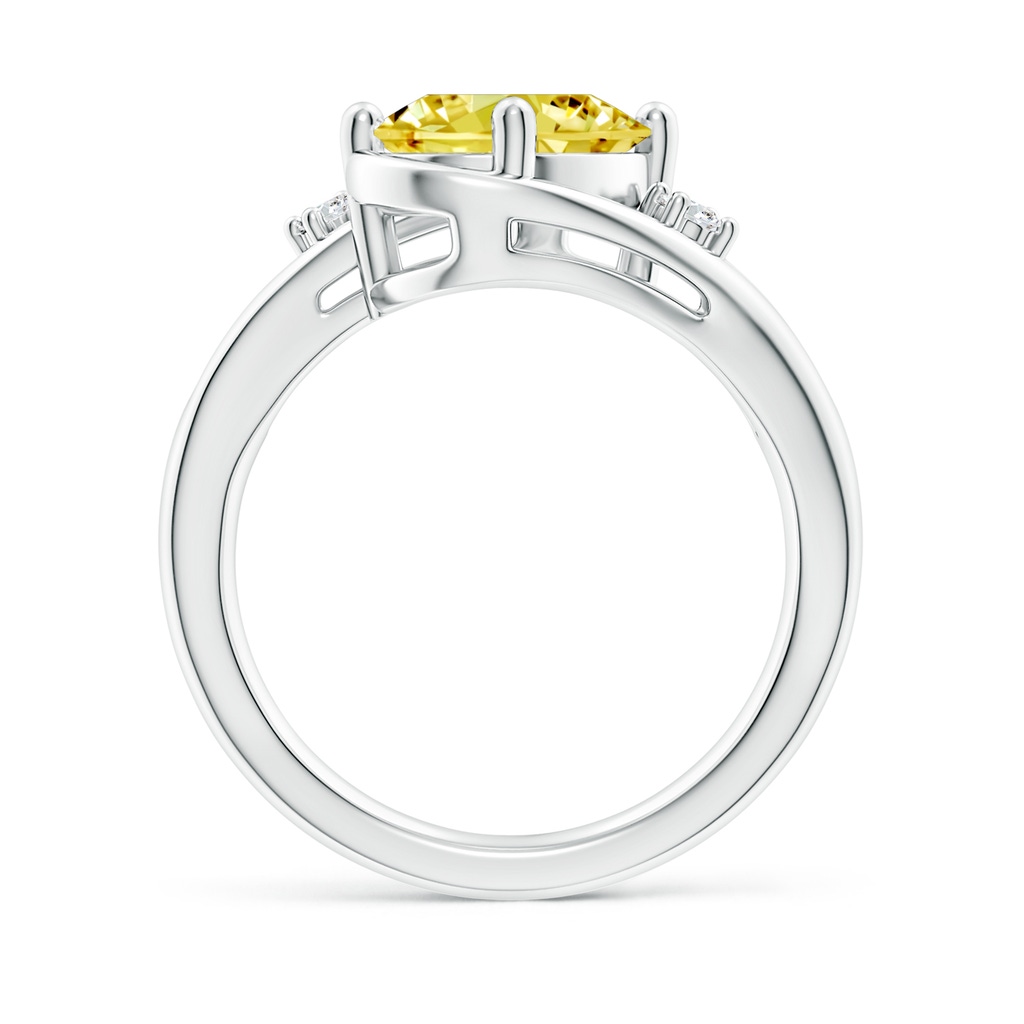 10x8mm AAAA Fancy Intense Yellow and White Diamond Split Shank Ring in P950 Platinum - side 199
