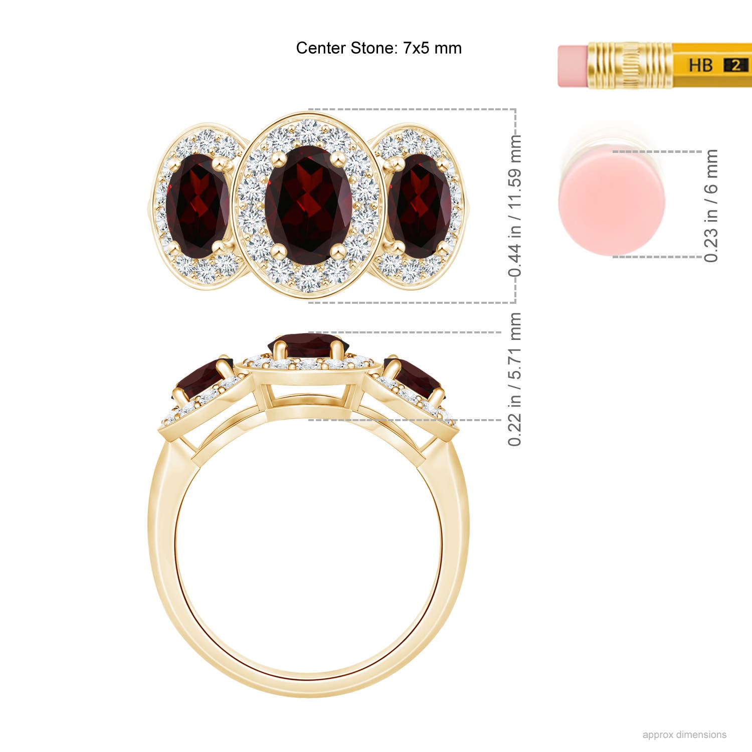 A - Garnet / 2.49 CT / 14 KT Yellow Gold