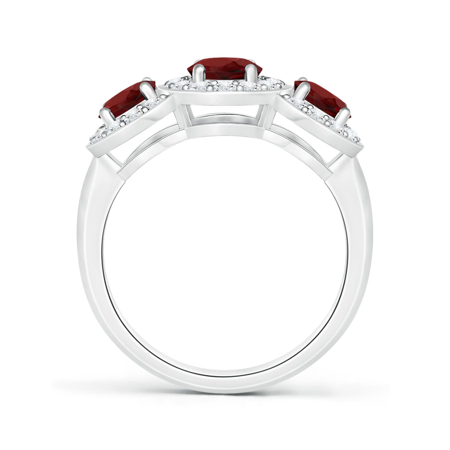 AAAA - Garnet / 2.49 CT / 14 KT White Gold