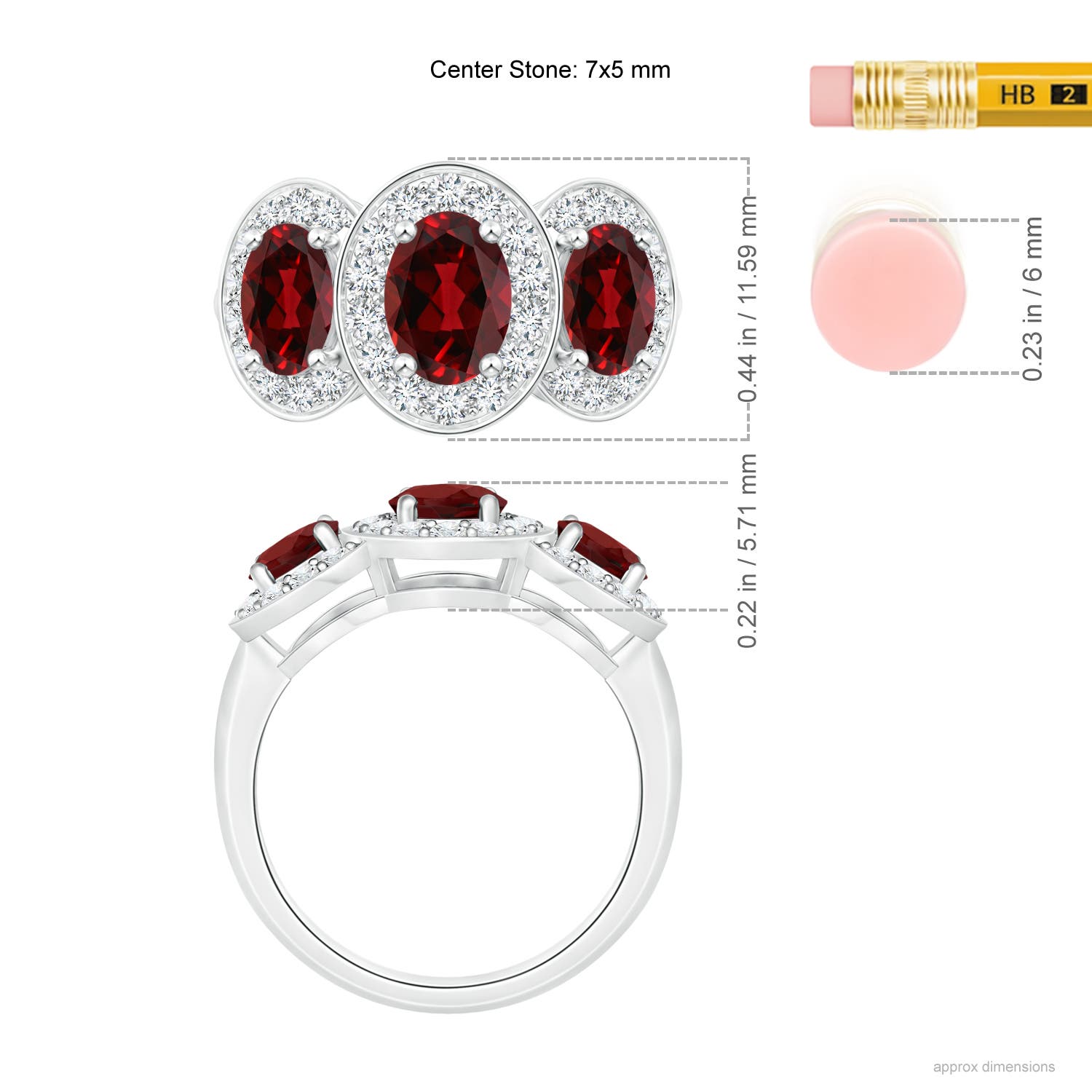 AAAA - Garnet / 2.49 CT / 14 KT White Gold