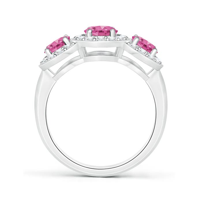 AAA - Pink Sapphire / 2.44 CT / 14 KT White Gold