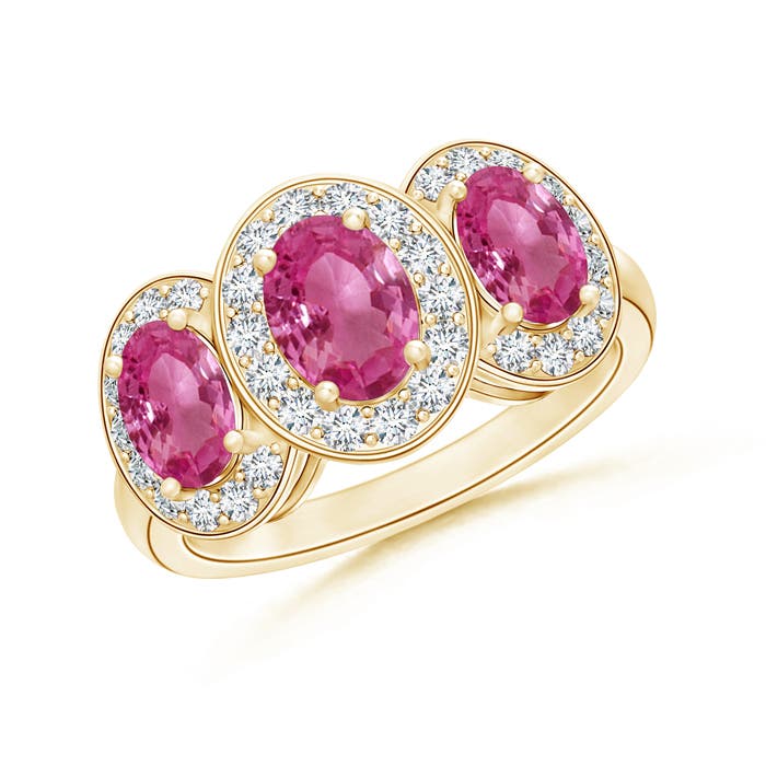 AAAA - Pink Sapphire / 2.44 CT / 14 KT Yellow Gold