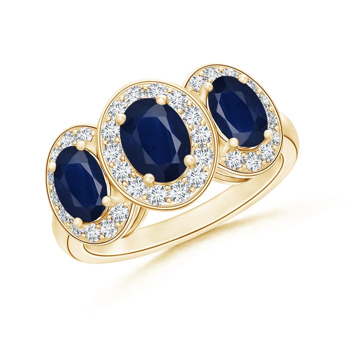 A - Blue Sapphire / 2.54 CT / 14 KT Yellow Gold