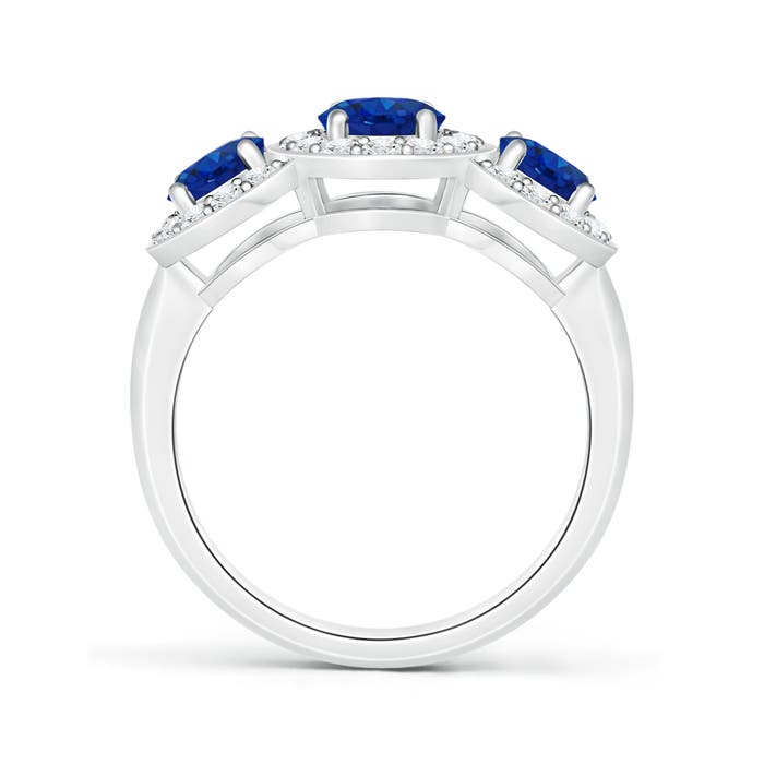 AAA - Blue Sapphire / 2.54 CT / 14 KT White Gold