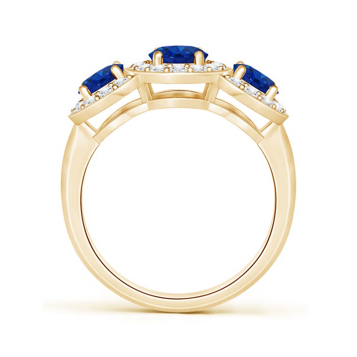 AAA - Blue Sapphire / 2.54 CT / 14 KT Yellow Gold