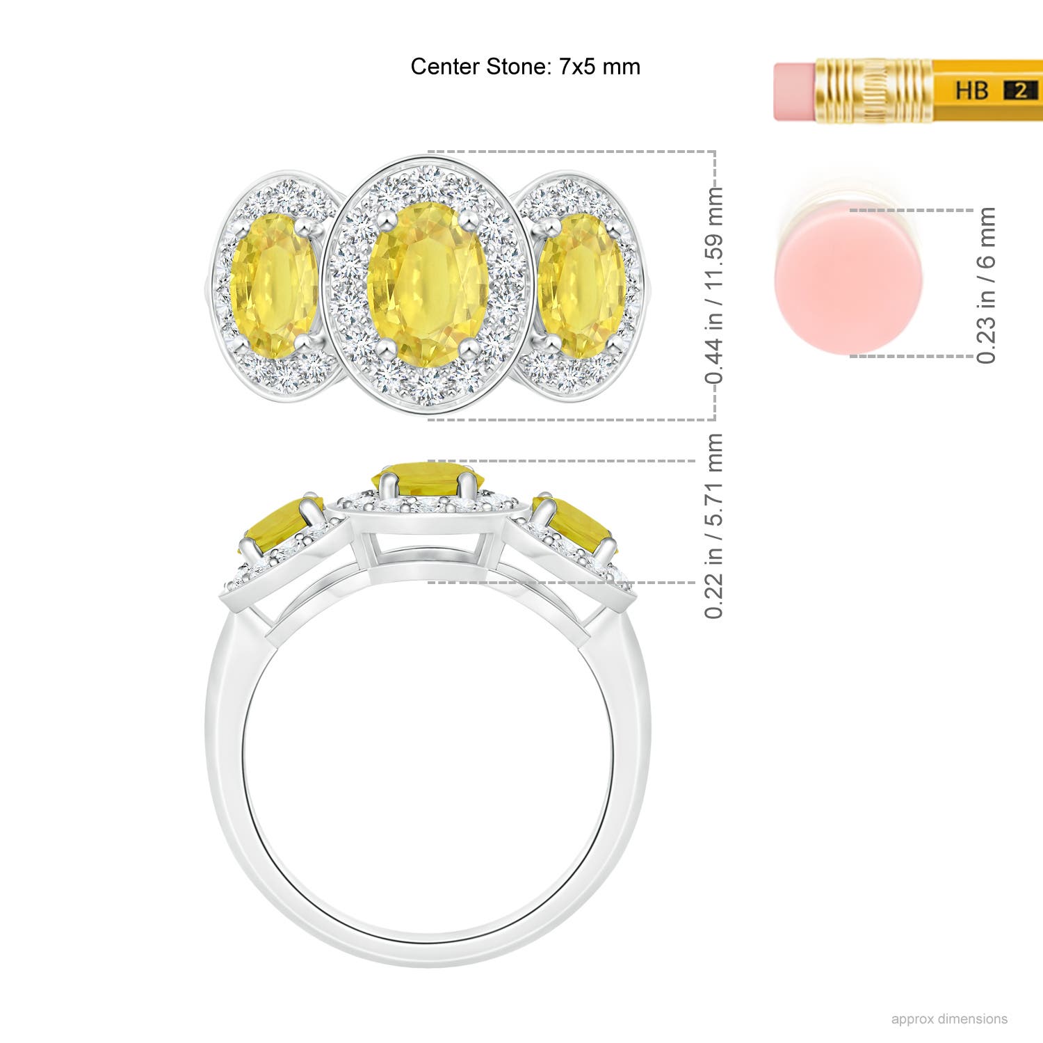 A - Yellow Sapphire / 2.81 CT / 14 KT White Gold