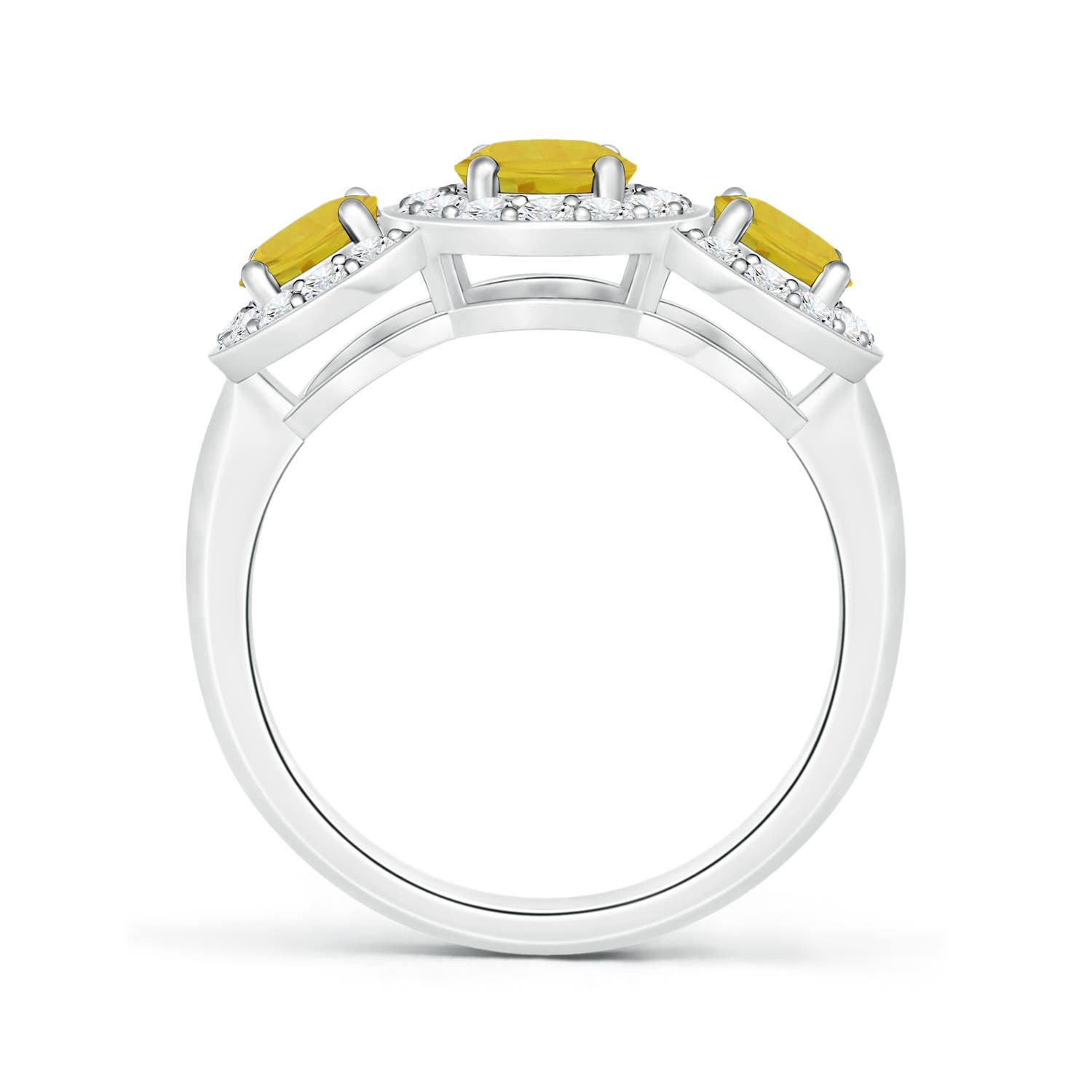 AAA - Yellow Sapphire / 2.81 CT / 14 KT White Gold