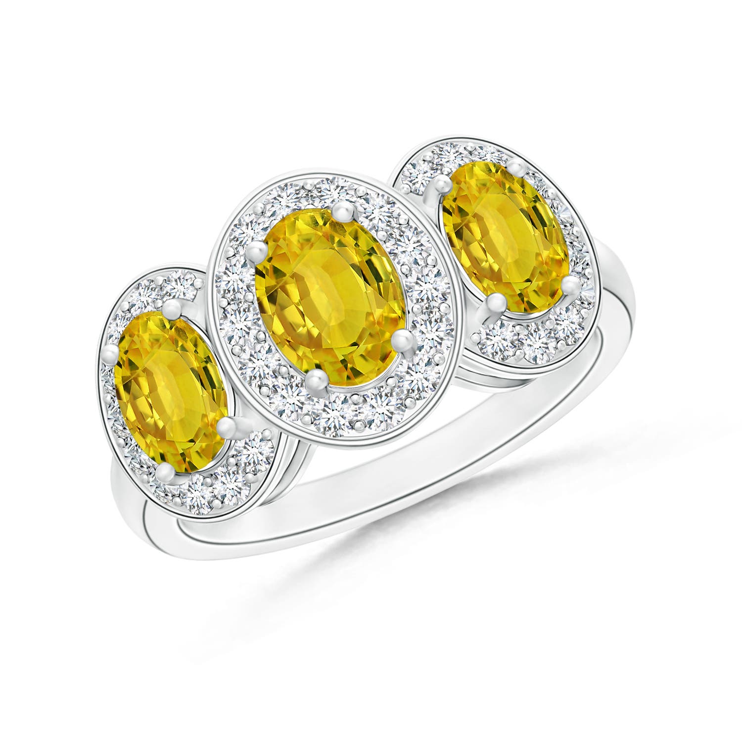 AAAA - Yellow Sapphire / 2.81 CT / 14 KT White Gold