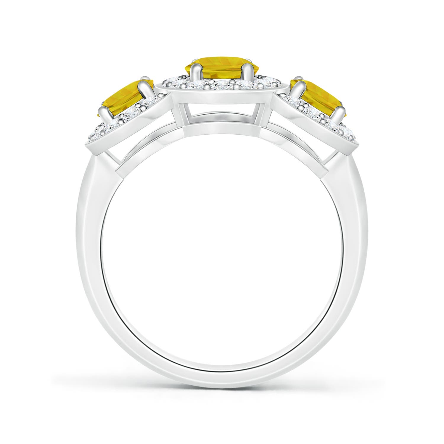 AAAA - Yellow Sapphire / 2.81 CT / 14 KT White Gold