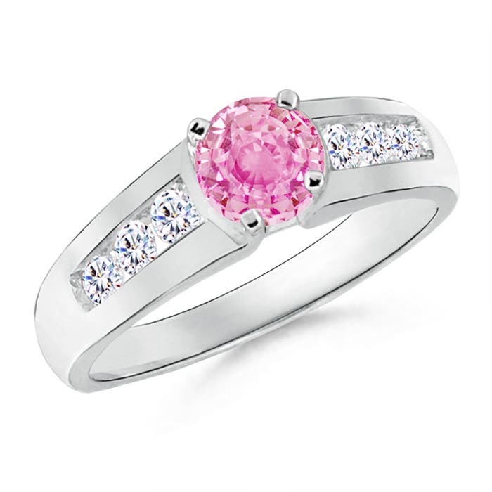 A - Pink Sapphire / 1.26 CT / 14 KT White Gold