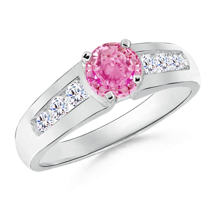 AA - Pink Sapphire / 1.26 CT / 14 KT White Gold