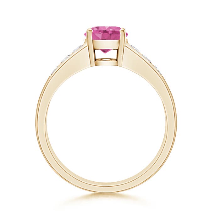 AAA - Pink Sapphire / 1.26 CT / 14 KT Yellow Gold