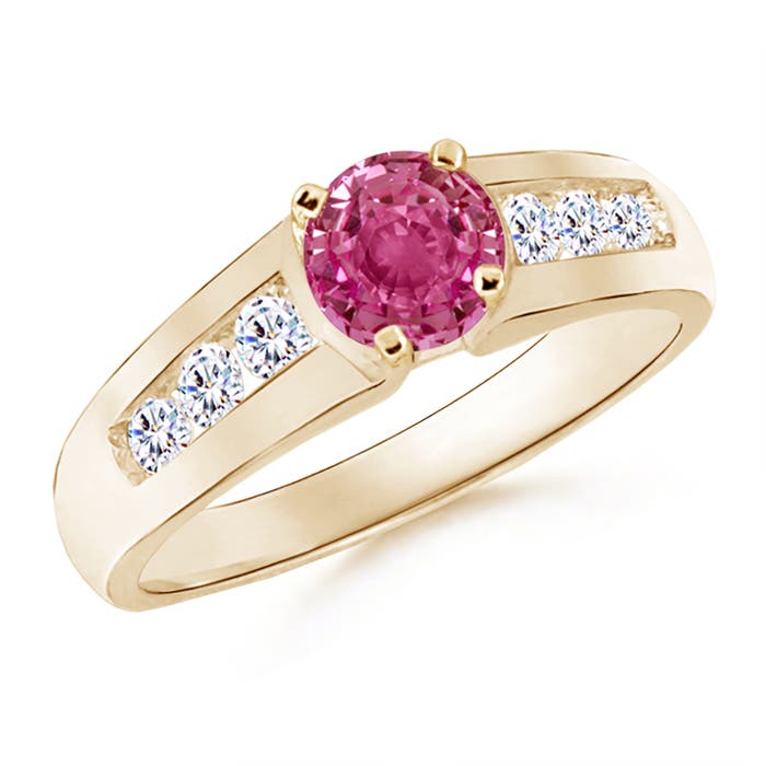 AAAA - Pink Sapphire / 1.26 CT / 14 KT Yellow Gold