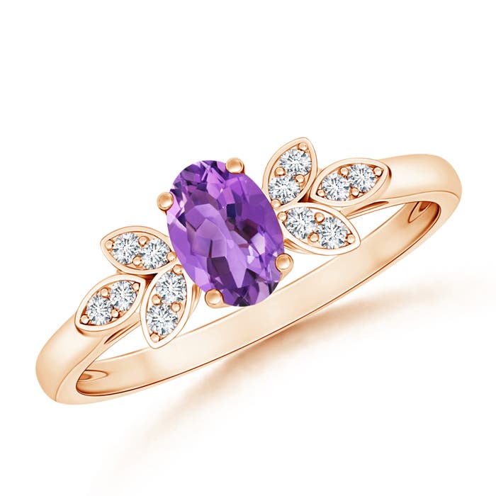 AA - Amethyst / 0.46 CT / 14 KT Rose Gold