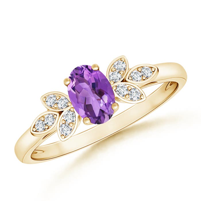 AA - Amethyst / 0.46 CT / 14 KT Yellow Gold