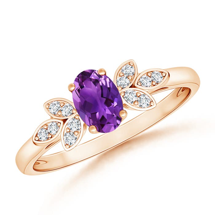 AAAA - Amethyst / 0.46 CT / 14 KT Rose Gold