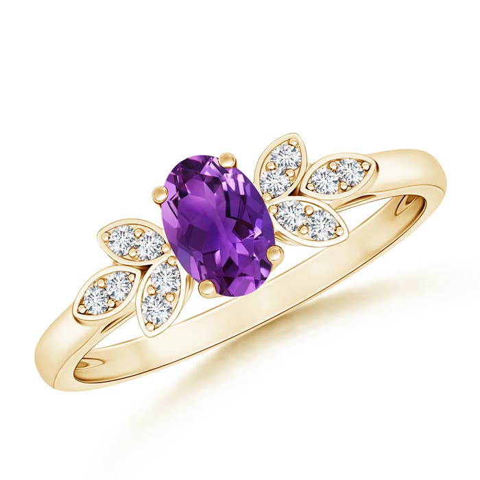 AAAA - Amethyst / 0.46 CT / 14 KT Yellow Gold