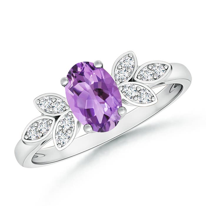 A - Amethyst / 0.8 CT / 14 KT White Gold