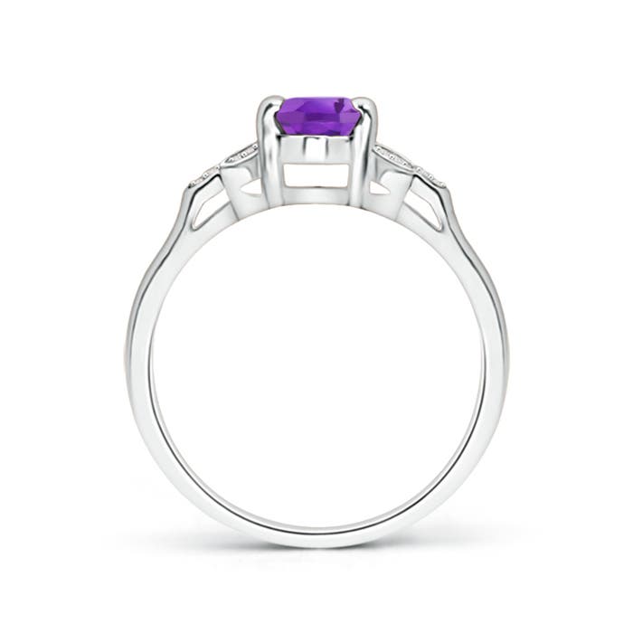 AA - Amethyst / 0.8 CT / 14 KT White Gold