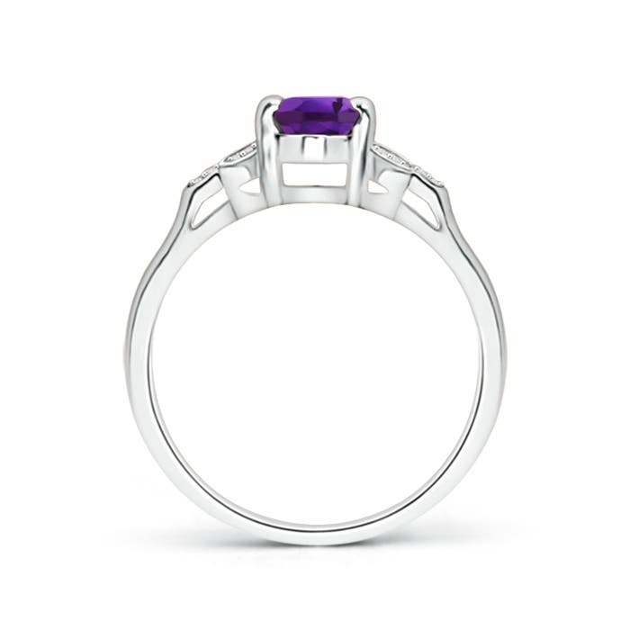 AAAA - Amethyst / 0.8 CT / 14 KT White Gold