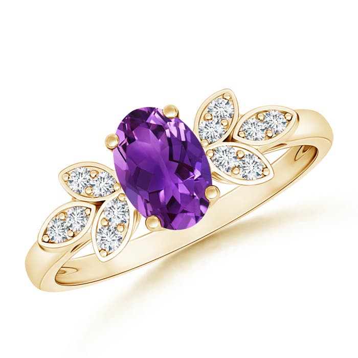 AAAA - Amethyst / 0.8 CT / 14 KT Yellow Gold