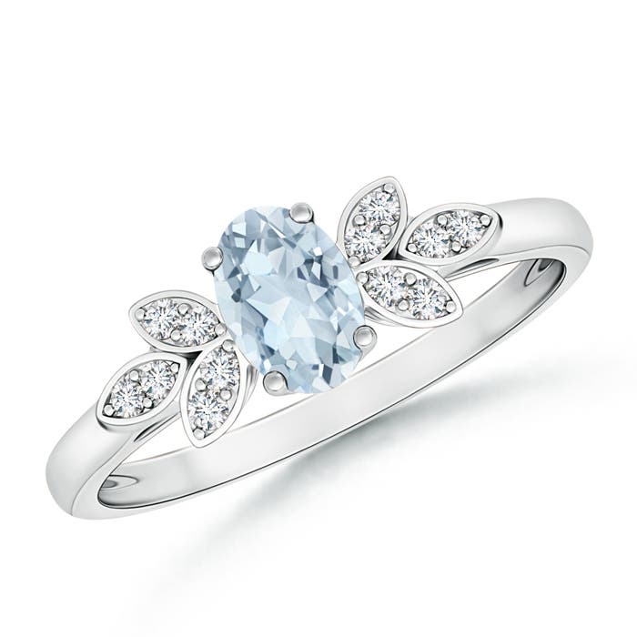 A - Aquamarine / 0.46 CT / 14 KT White Gold