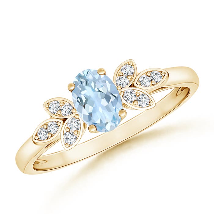 AA - Aquamarine / 0.46 CT / 14 KT Yellow Gold