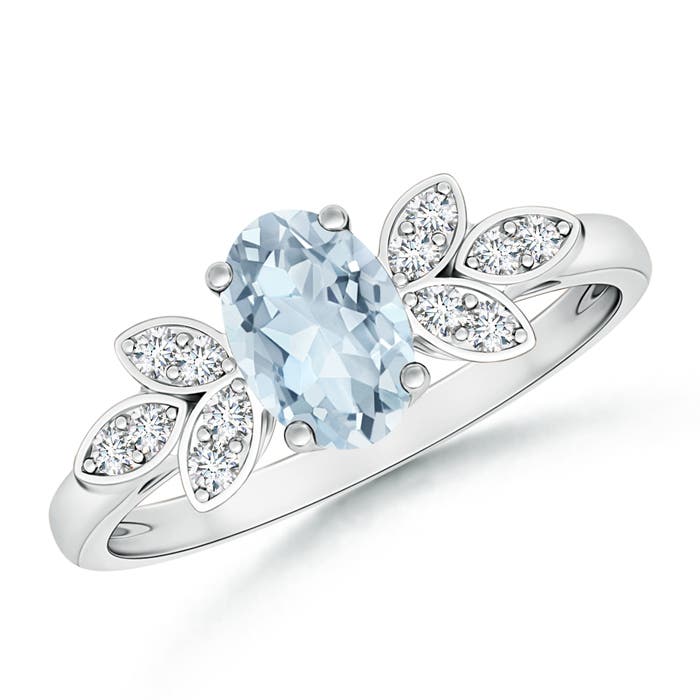 A - Aquamarine / 0.7 CT / 14 KT White Gold