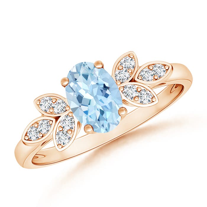 AAA - Aquamarine / 0.7 CT / 14 KT Rose Gold