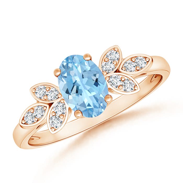 AAAA - Aquamarine / 0.7 CT / 14 KT Rose Gold