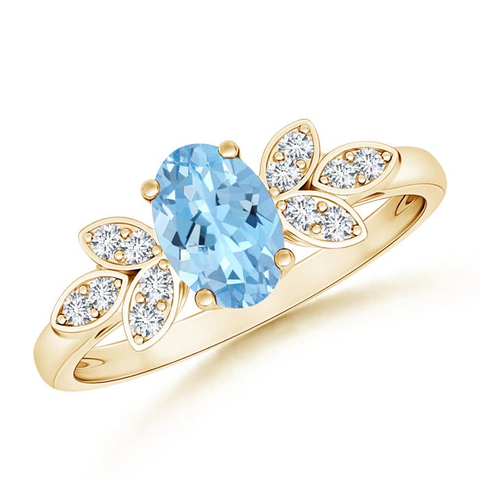 AAAA - Aquamarine / 0.7 CT / 14 KT Yellow Gold