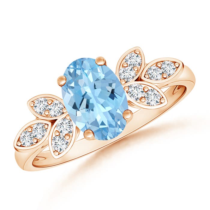 AAAA - Aquamarine / 1.12 CT / 14 KT Rose Gold