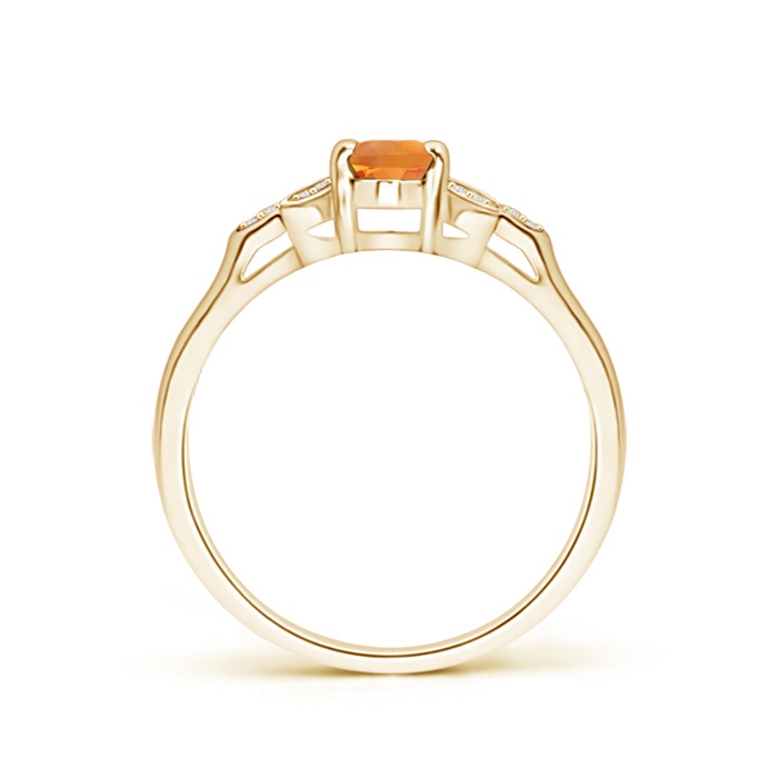 6x4mm AAA Vintage Style Oval Citrine Ring with Diamond Accents in Yellow Gold product image