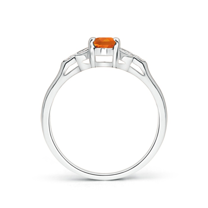 6x4mm AAAA Vintage Style Oval Citrine Ring with Diamond Accents in White Gold product image