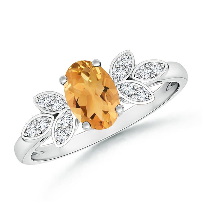 A - Citrine / 0.85 CT / 14 KT White Gold