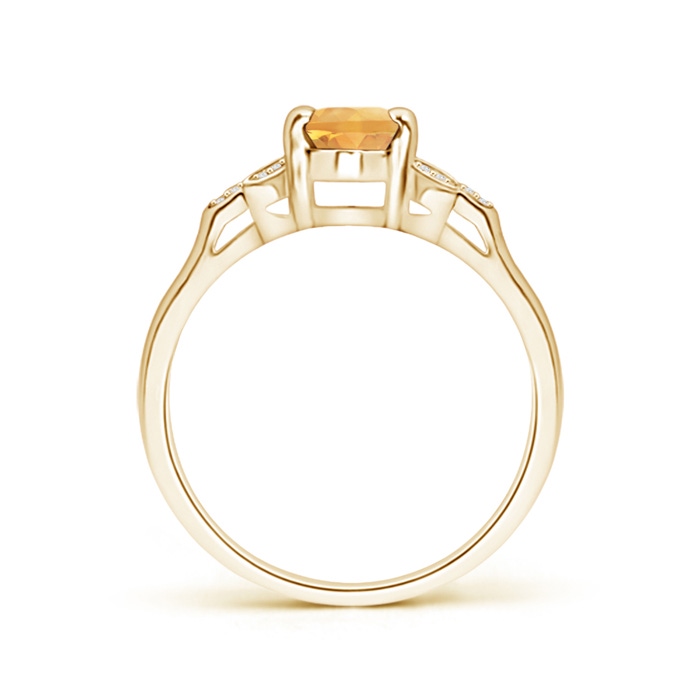 7x5mm A Vintage Style Oval Citrine Ring with Diamond Accents in Yellow Gold product image
