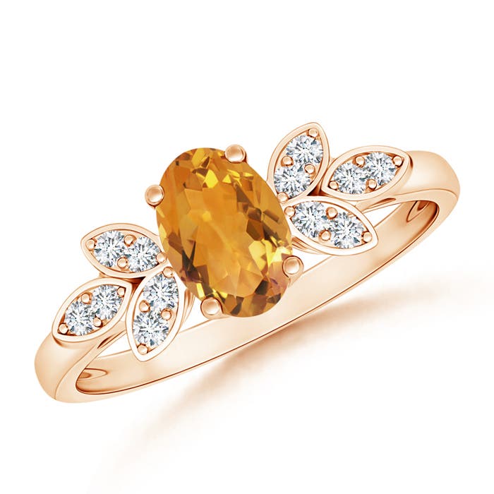 AA - Citrine / 0.85 CT / 14 KT Rose Gold