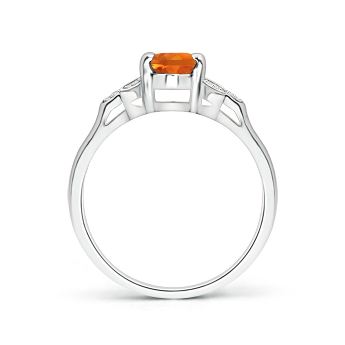 7x5mm AAAA Vintage Style Oval Citrine Ring with Diamond Accents in P950 Platinum product image