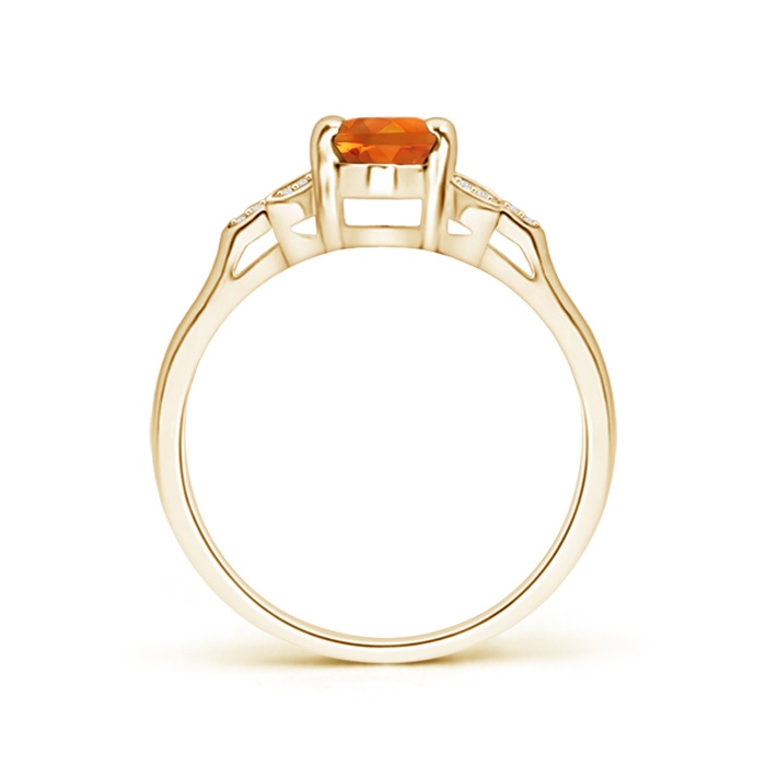 7x5mm AAAA Vintage Style Oval Citrine Ring with Diamond Accents in Yellow Gold product image