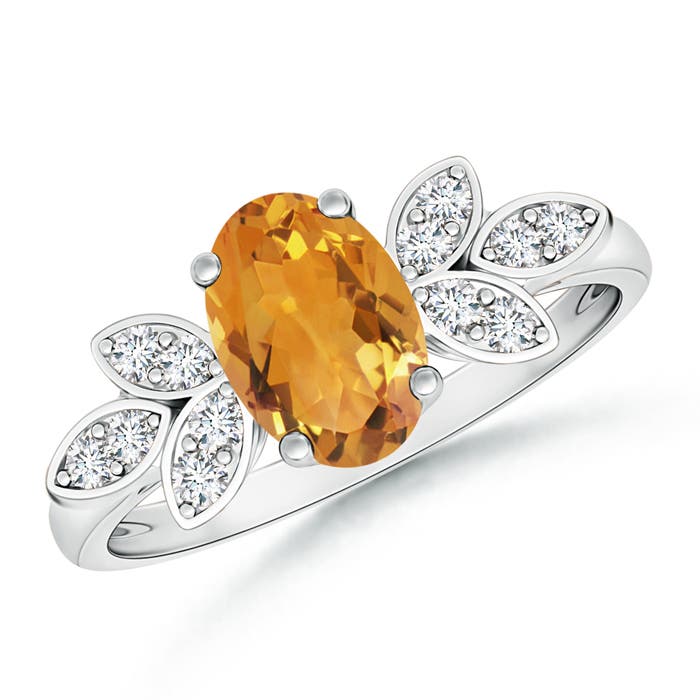 AA - Citrine / 1.22 CT / 14 KT White Gold