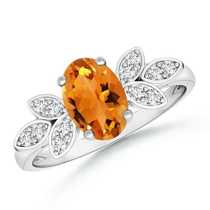 AAA - Citrine / 1.22 CT / 14 KT White Gold