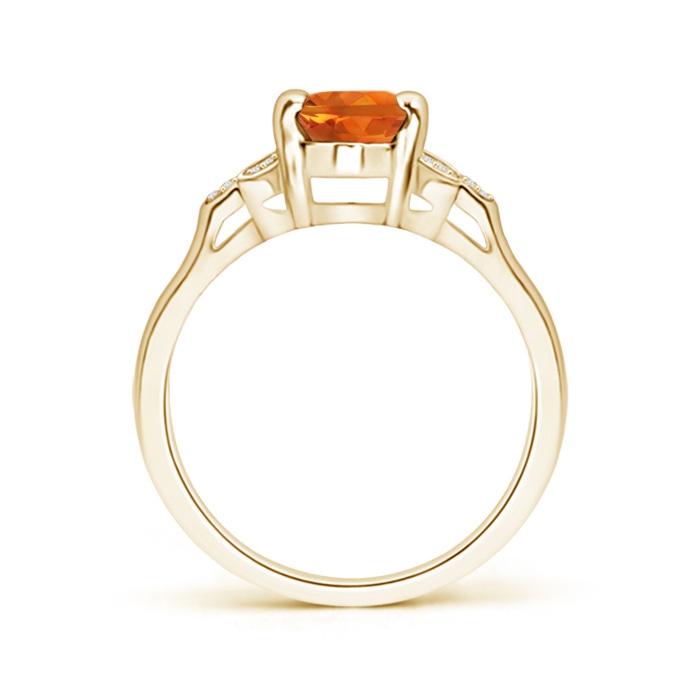 8x6mm AAAA Vintage Style Oval Citrine Ring with Diamond Accents in Yellow Gold product image