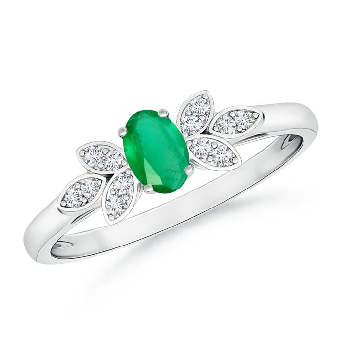 A - Emerald / 0.26 CT / 14 KT White Gold