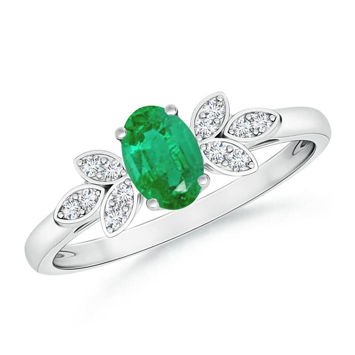 AA - Emerald / 0.46 CT / 14 KT White Gold