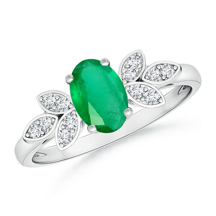 A - Emerald / 0.76 CT / 14 KT White Gold